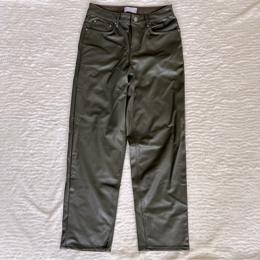 ASOS DESIGN baggy jean in khaki leather look